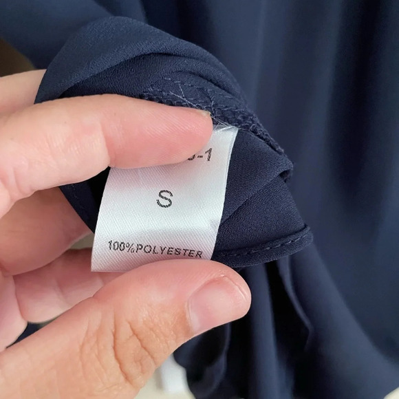 THML layered blouse in blue with attached tank - Picture 7 of 8